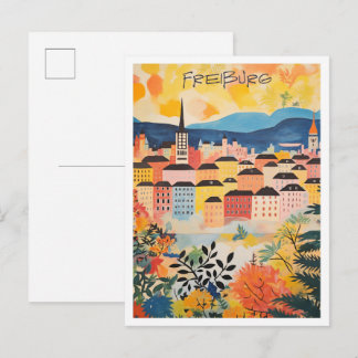 Cartão Postal Estética da Cidade de Viagem de Freiburg Alemanha
