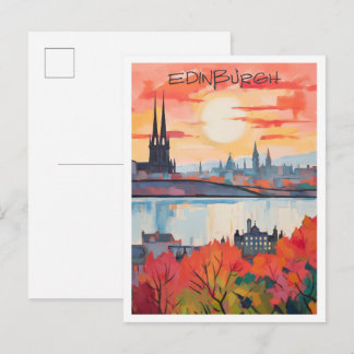 Cartão Postal Estética da Cidade de Viagem Edimburgo Escócia