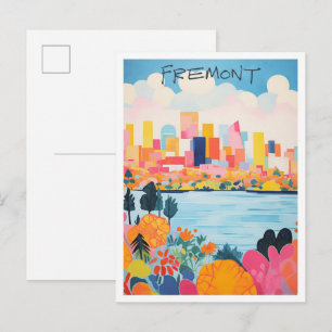 Cartão Postal Estética da Cidade de Viagem Fremont Califórnia