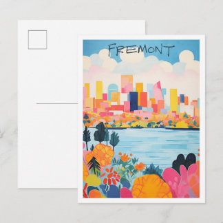 Cartão Postal Estética da Cidade de Viagem Fremont Califórnia