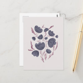 Cartão Postal Estética da Flor Roxa Escura