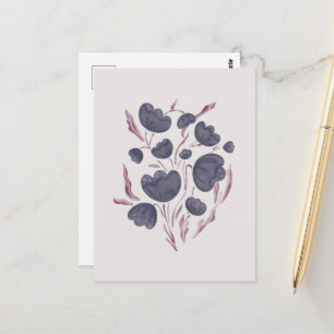Cartão Postal Estética da Flor Roxa Escura