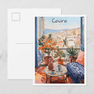 Cartão Postal Estética de Viagem Cairo Egito