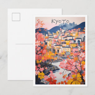 Cartão Postal Estética de Viagem Kyoto Japão