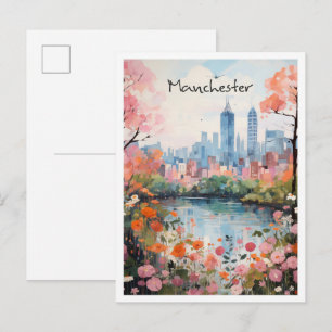 Cartão Postal Estética de Viagem Manchester Inglaterra
