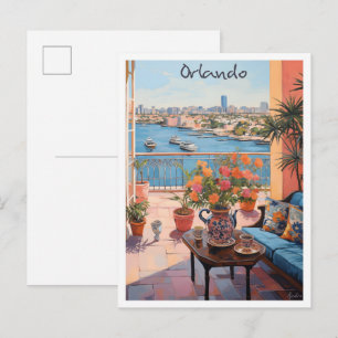 Cartão Postal Estética de Viagem Orlando Flórida