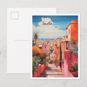 Cartão Postal Estética de Viagem Sevilha Espanha