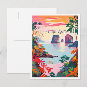 Cartão Postal Estética de Viagem Tailandesa