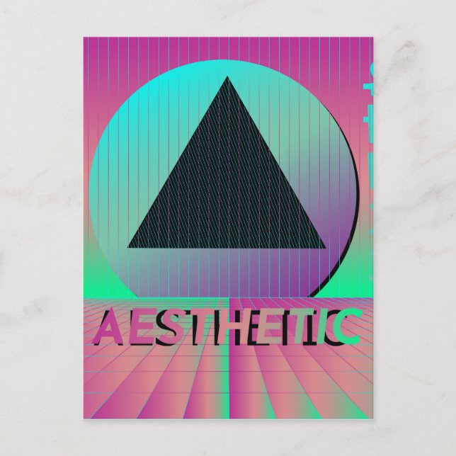 Cartão Postal estética vaporwave (Frente)