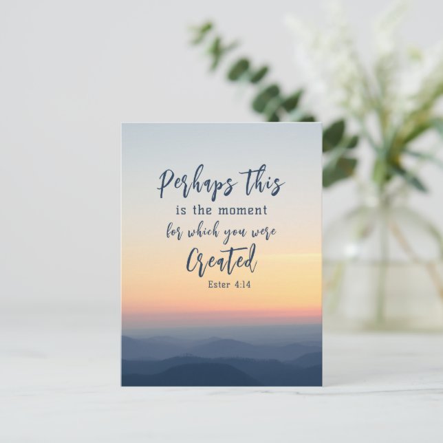 Cartão Postal Esther 4:14 Talvez esta seja a Bíblia do tempo Ver (Em pé/Frente)