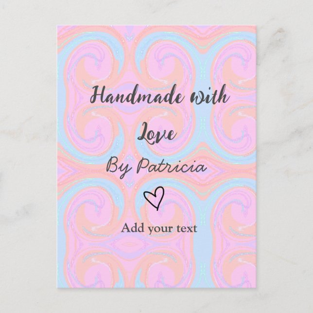 Cartão Postal Estilhaço do arco-íris feito à mão com texto de no (Frente)