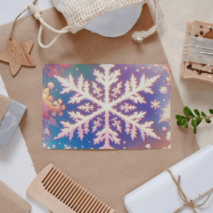 Cartão Postal Estilo Anime Floco de Neve Art Elegante Inverno