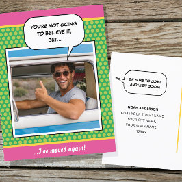 Cartão Postal Estilo Comic Divertido Mover Foto Personalizada pa