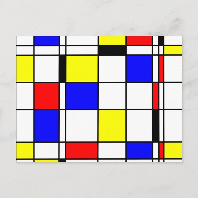 Cartão Postal Estilo da arte de Mondrian (Frente)