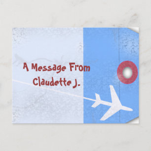 Cartão Postal Estilo da etiqueta de bagagem