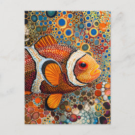 Cartão Postal Estilo de Arte Ponto Aborigine Clownfish