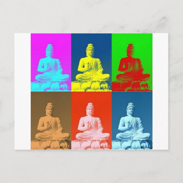 Cartão Postal Estilo de Arte Pop Buda (Frente)