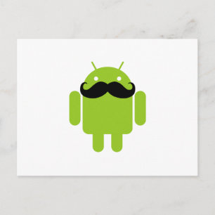 Cartão Postal Estilo de Bigode Excêntrico do Robô Android