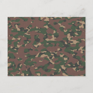Cartão Postal Estilo de Camouflagem Militar da Terra Florestal d