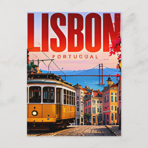 Cartão Postal 🚋 Estilo de Cidade Costeira Moderna de Lisboa 🚋