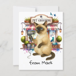 Cartão Postal Estilo de cor d'água do Grooming Pet Pet Grooming