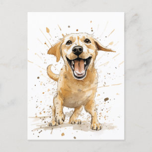 Cartão Postal Estilo de desenho animado Amarelo Labrador