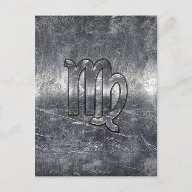 Cartão Postal Estilo de Distância do Sinal Virgo Zodiac - Grunge (Frente)