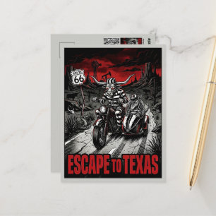 Cartão Postal Estilo de Filme Noir Viagem ao Texas