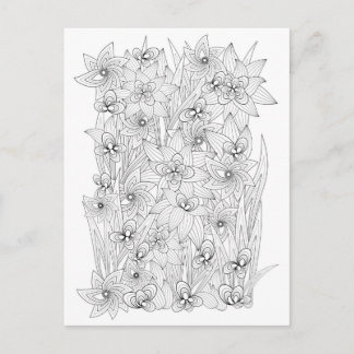 Cartão Postal Estilo de Livro de Coloração