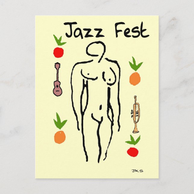 Cartão Postal Estilo de Matisse de Fest Jazz (Frente)
