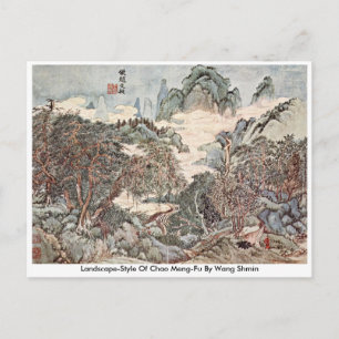 Cartão Postal Estilo De Paisagem De Chao Meng-Fu Por Wang Sh � m