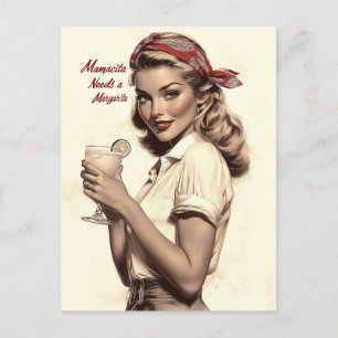 Cartão Postal Estilo de Pin-Up da Vintage: Mamacita precisa de u