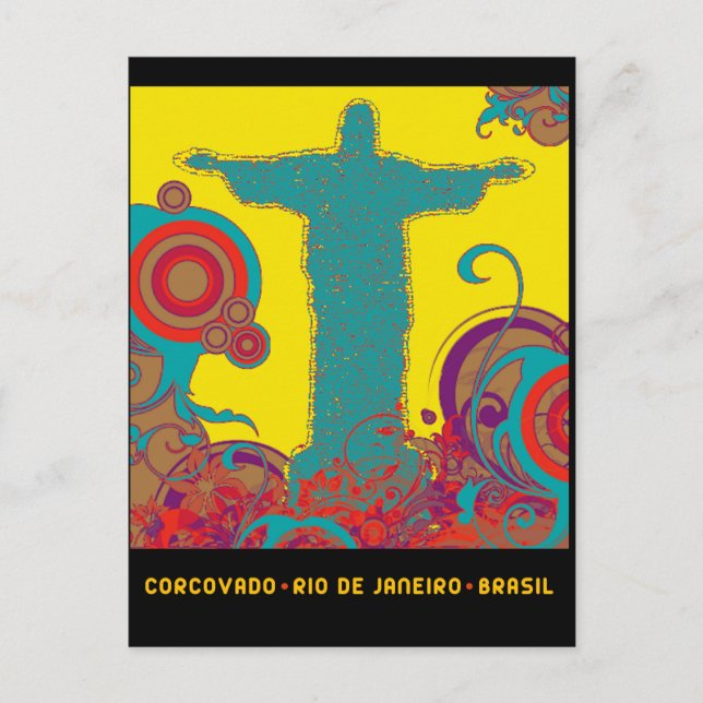 Cartão Postal Estilo de Pop Corcovado (Frente)