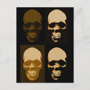 Cartão Postal Estilo de Pop de Arte do Skulls