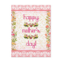 Estilo de renda rosa rosa do Dia de as mães feliz