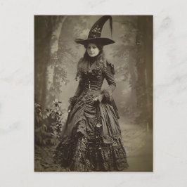 Cartão Postal Estilo de Retrato da Bruxa Vitoriana Sepia 3