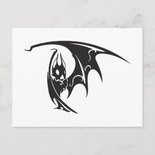 Cartão Postal Estilo de Tatuagem de Bats Vampiro Trabalho de art