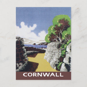 Cartão Postal estilo de viagens vintage Cornwall England