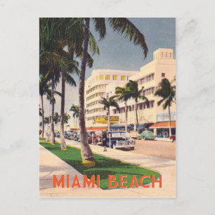 Cartão Postal Estilo de viagens vintage de Miami Beach