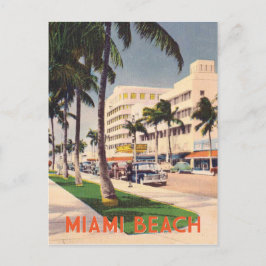 Cartão Postal Estilo de viagens vintage de Miami Beach