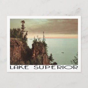 Cartão Postal Estilo de Viagens vintage Superior do Lago