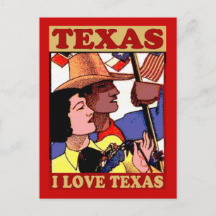 Cartão Postal Estilo de Vintage que amo o Texas
