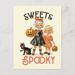 Cartão Postal Estilo de vintagem do século "Doce e Spooky"