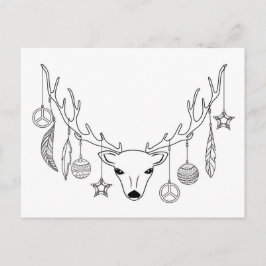 Cartão Postal Estilo do boho dos encantadores de veados