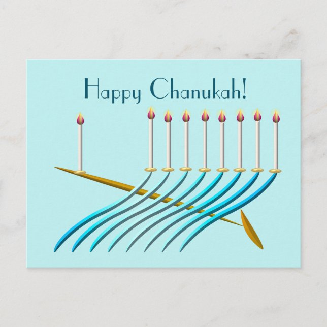 Cartão Postal Estilo do século médio Chanukah Menorah (Frente)