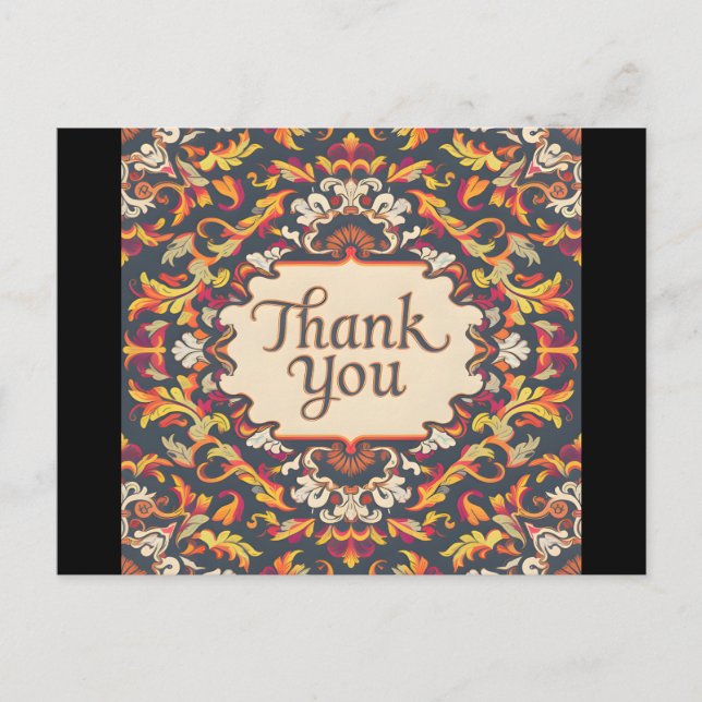 Cartão Postal estilo elegante barroco vintage (Frente)