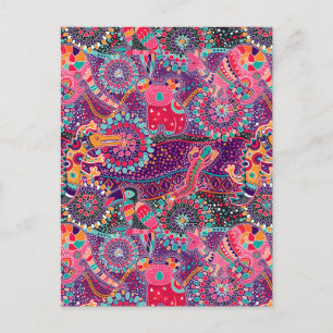 Cartão Postal Estilo Étnico Padrão Animal 2