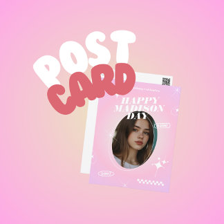 Cartão Postal Estilo Fancafe de Aniversário de Ido