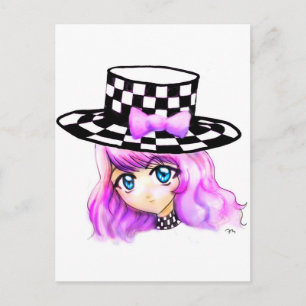 Cartão Postal Estilo Gótico da Anime Manga Punk Lolita Harajuku