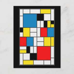 Cartão Postal Estilo Mondrian